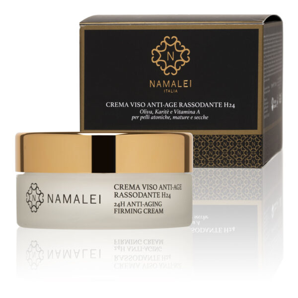 Crema Viso Anti-Age Rassodante H24 Oliva, Karitè, Vitamina A - Namalei